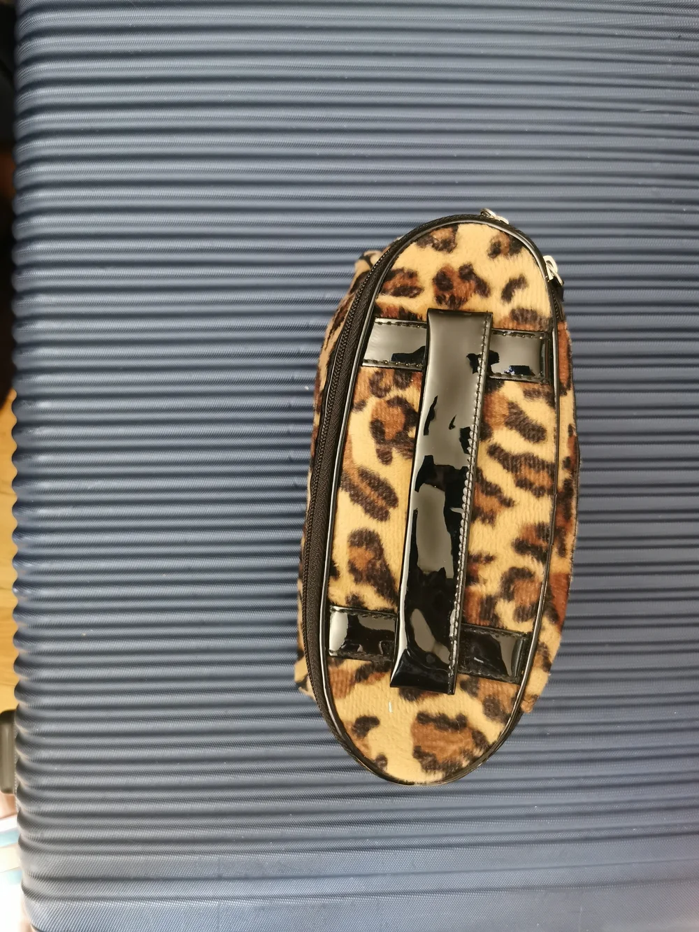 Leopard Print Faux Fur Zip Pouch
